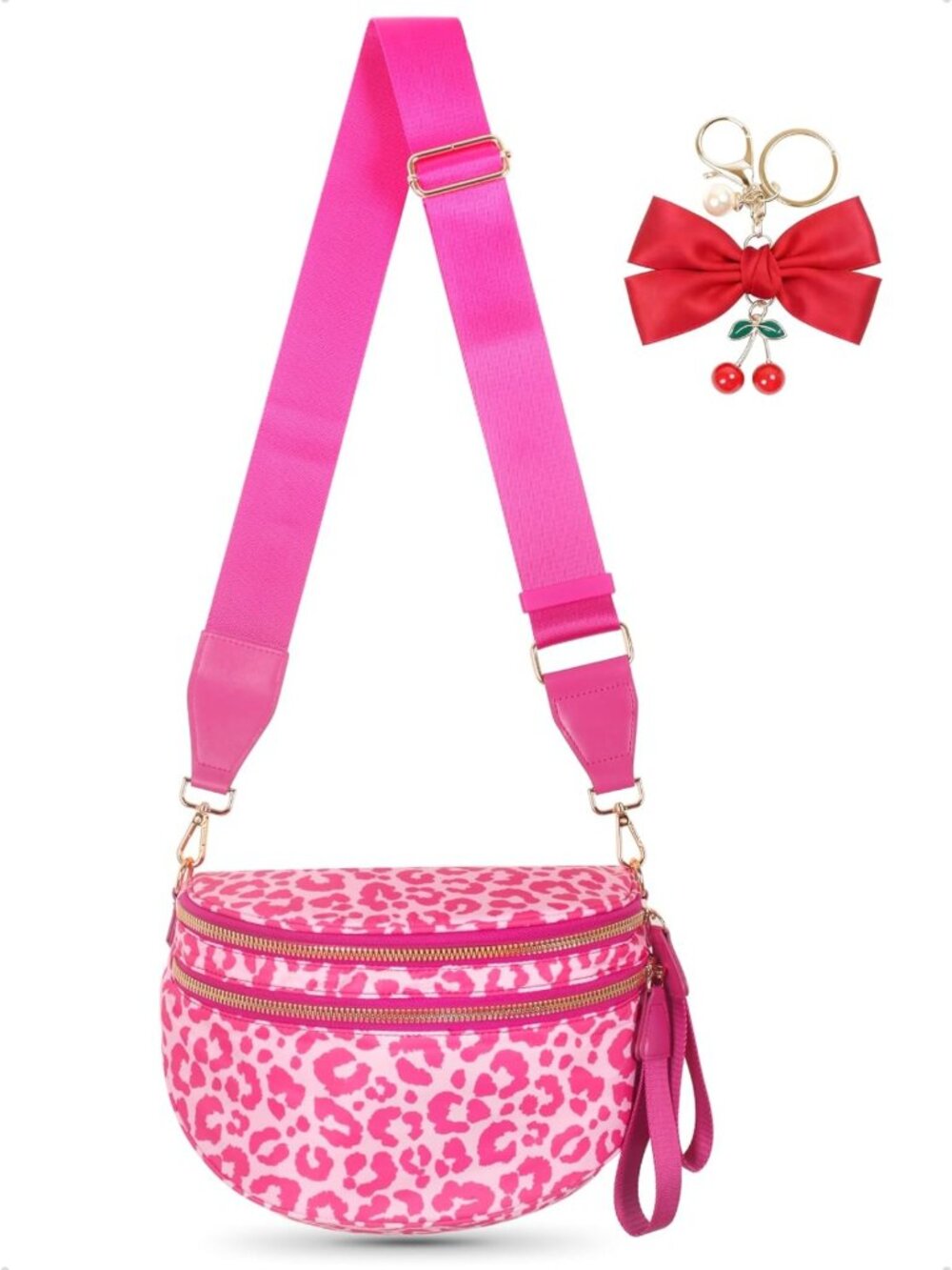 Spacious Leopard Crossbody Bum Bag | Nylon Fanny Pack for Women | Stylish Belt